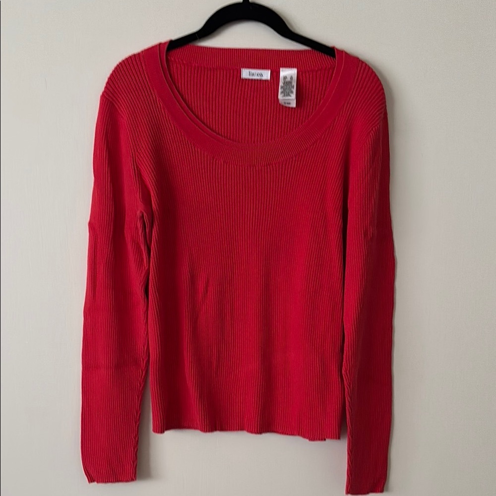 Liz & co Deep Pink  Long Sleeve Sweater